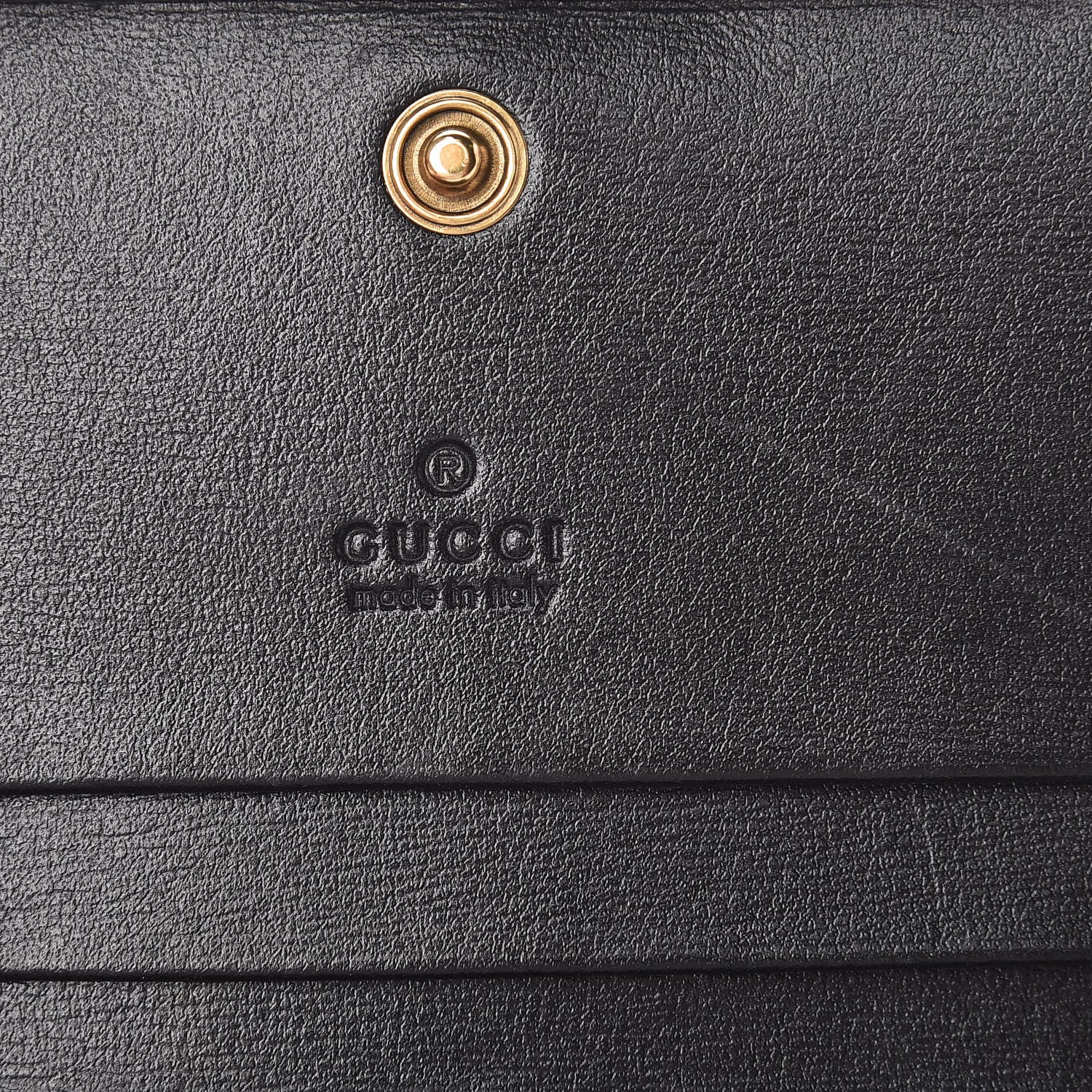Gucci Calfskin Web Trapuntata GG Marmont Card Case Wallet Black 7 of 8