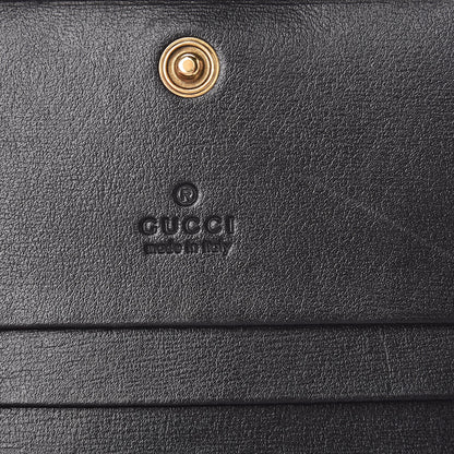 Gucci Calfskin Web Trapuntata GG Marmont Card Case Wallet Black 7 of 8