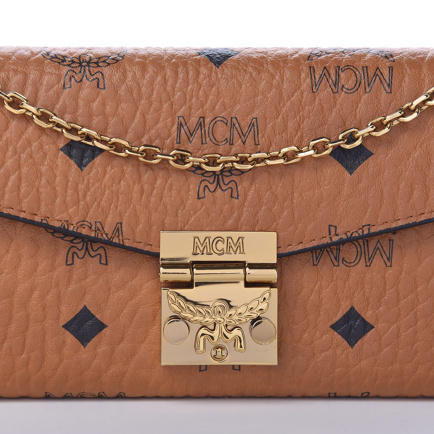Visetos Large Patricia Wallet On Chain Cognac