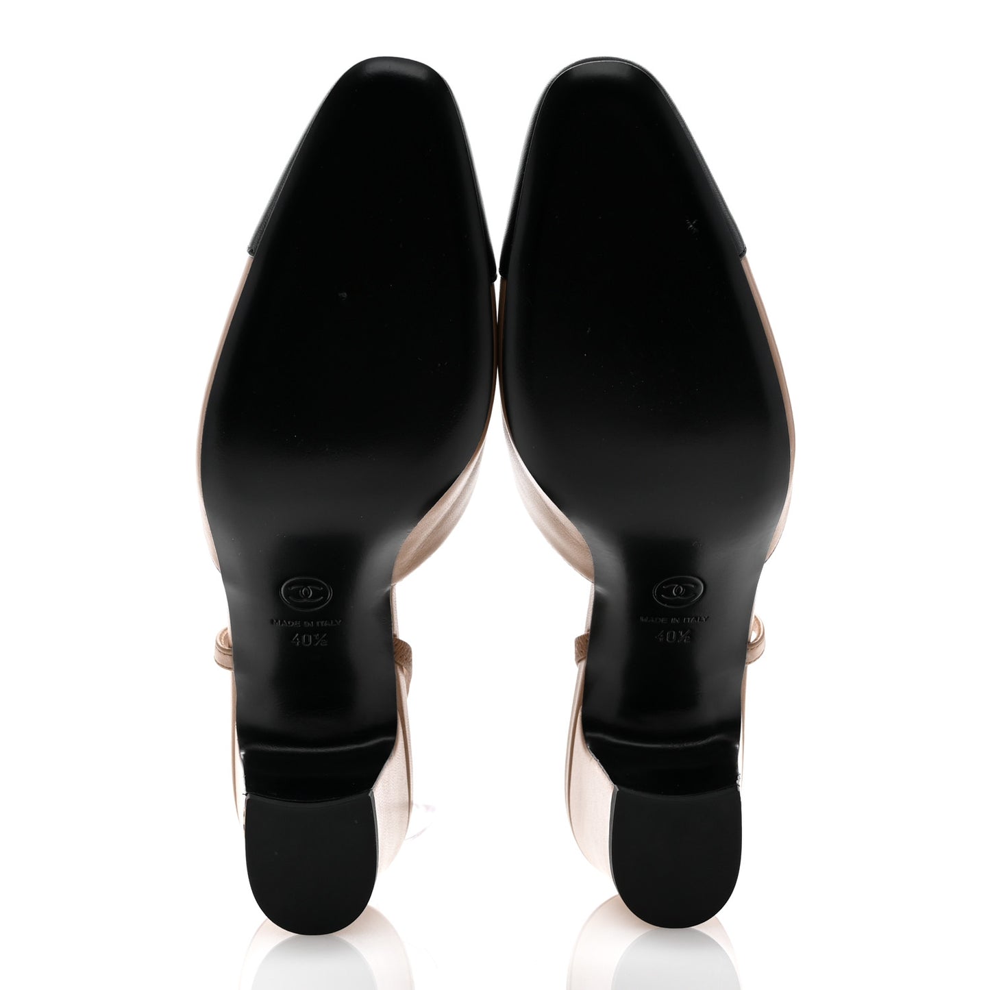 Lambskin Cap Toe CC Slingback Pumps 40.5 Dark Beige Black