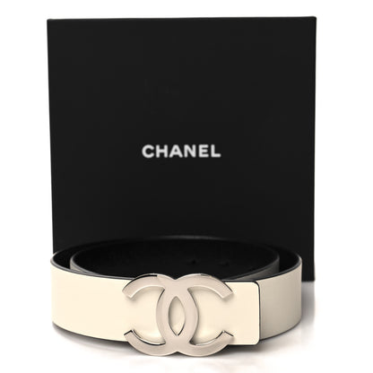 Chanel Calfskin CC Reversible Belt 75 30 Black White 6 of 6