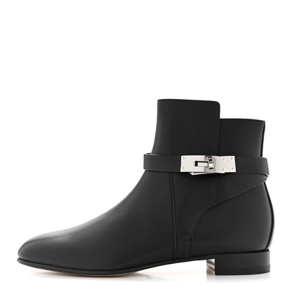 Hermes Calfskin Neo Low Boots 37.5 Black 1 of 10