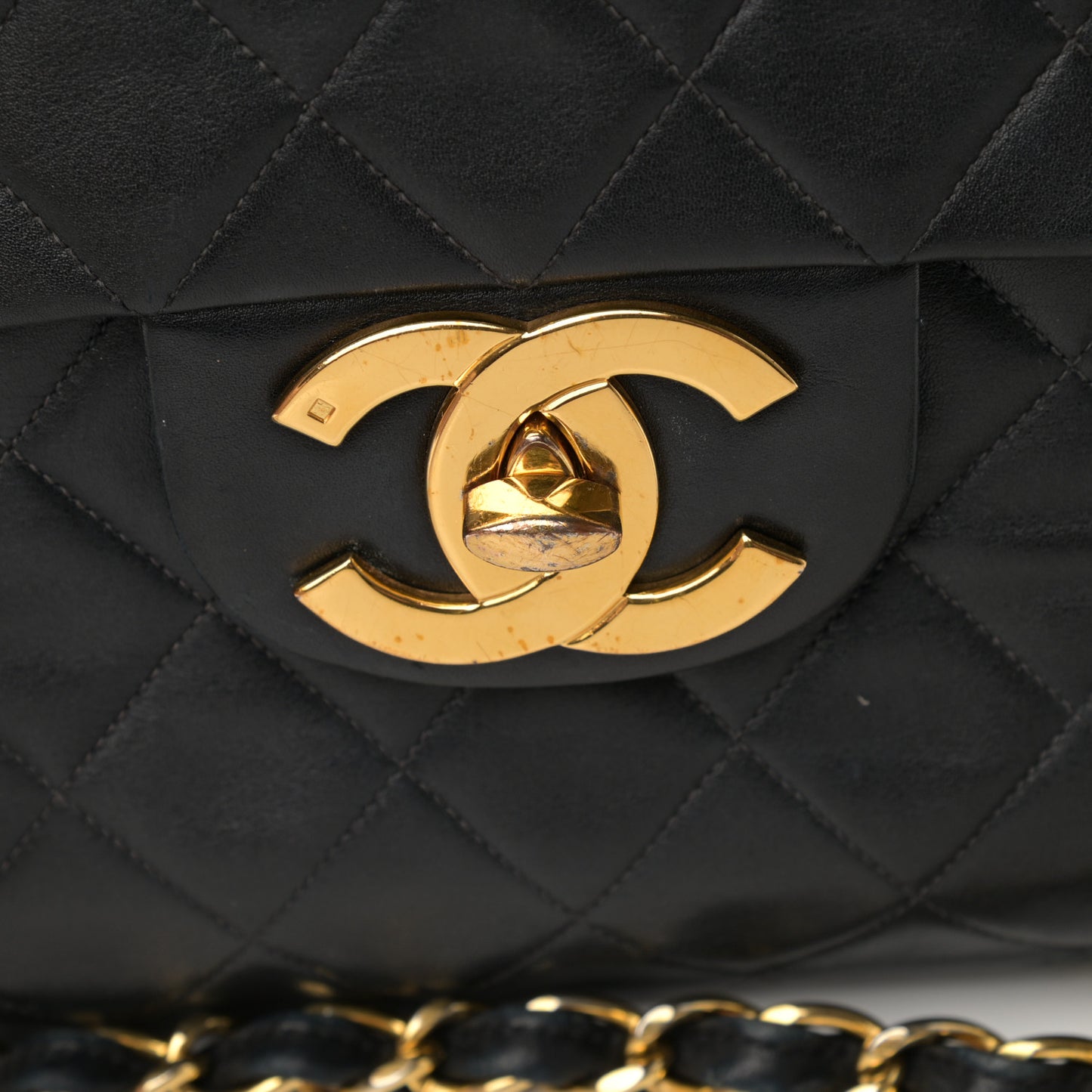 Lambskin Quilted XL Jumbo Single Flap Black