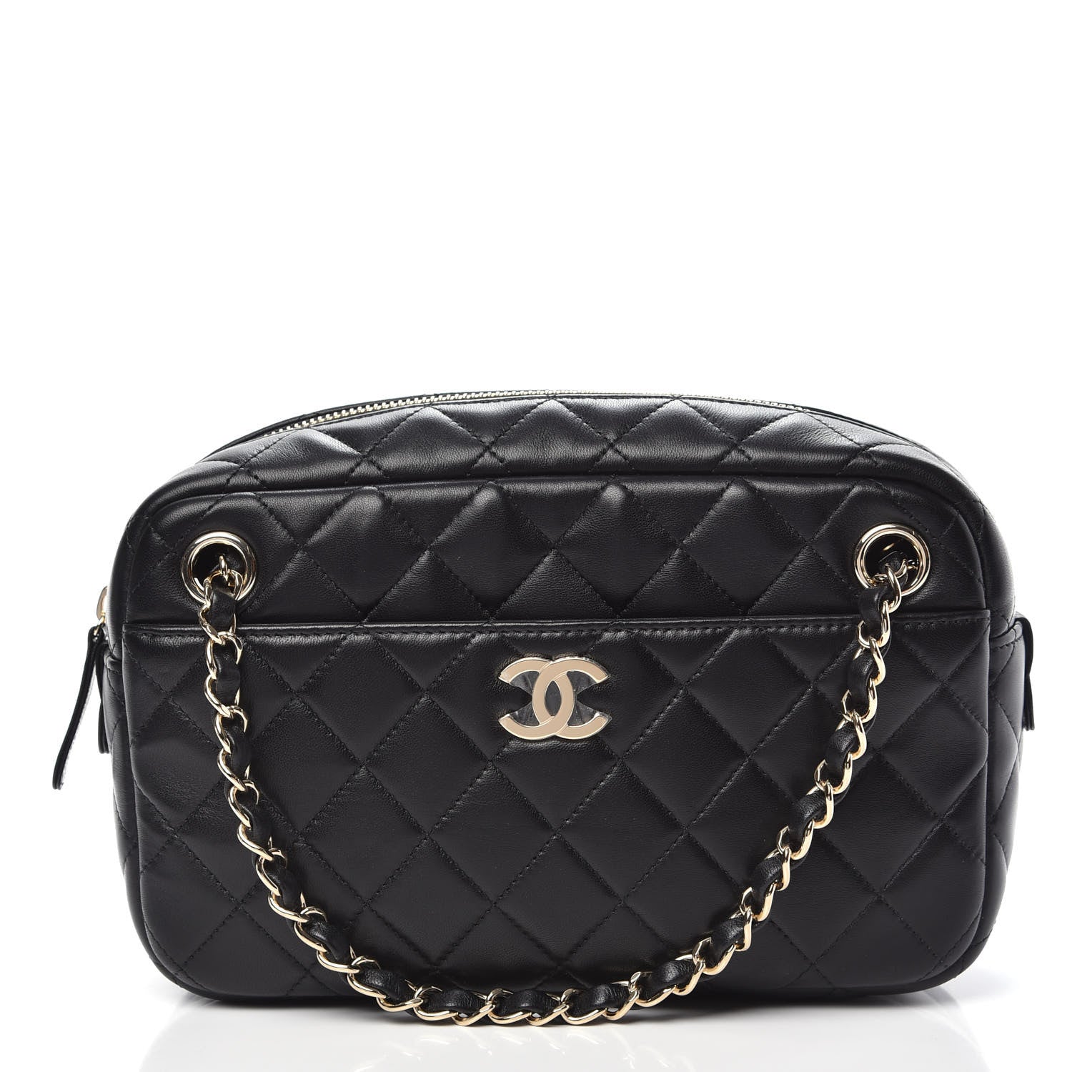 Chanel Lambskin Quilted Camera Case Black 3 of 10