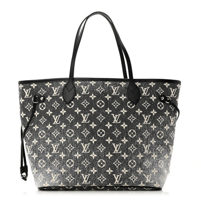 Louis Vuitton Denim Monogram Jacquard Neverfull MM Grey 1 of 9