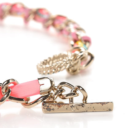 Chanel Metal Strass PVC Enamel CC Chain Link Choker Necklace Gold Blue Pink Yellow 3 of 5