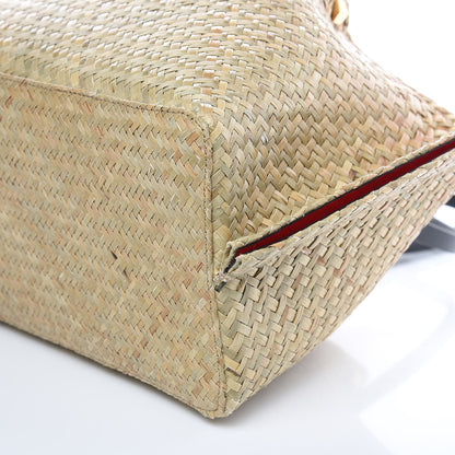 Valentino Garavani Raffia Medium Vlogo Escape Shopper Natural Black Rouge 8 of 11