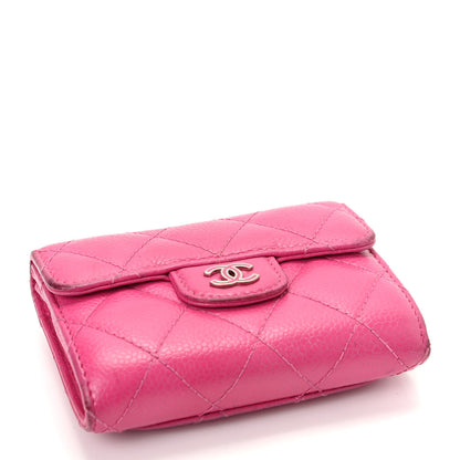 Chanel Caviar Quilted Compact Flap Wallet Pink 4 of 11