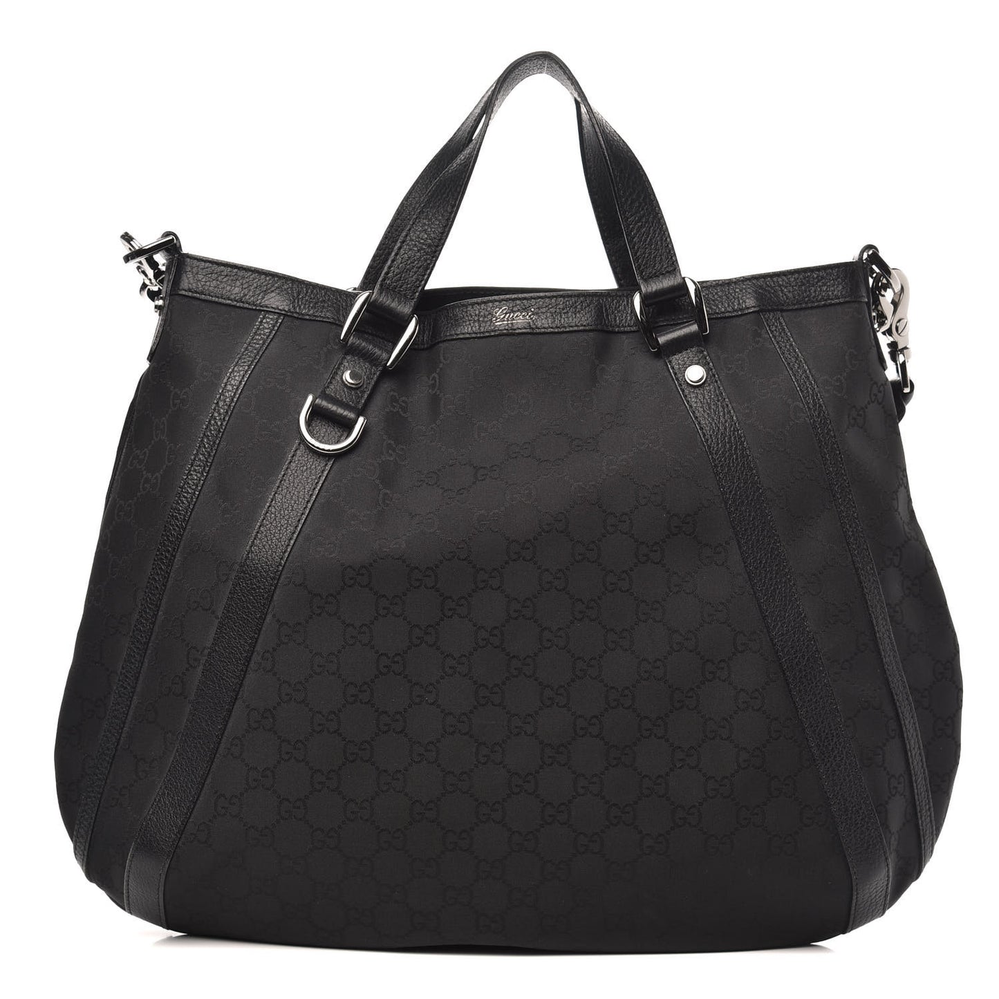 Nylon Monogram Medium Abbey Convertible Tote Black