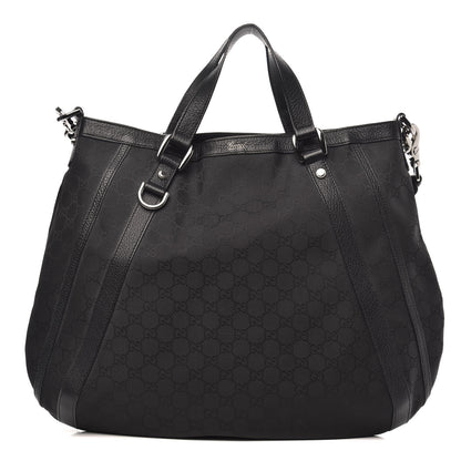 Gucci Nylon Monogram Medium Abbey Convertible Tote Black 1 of 9