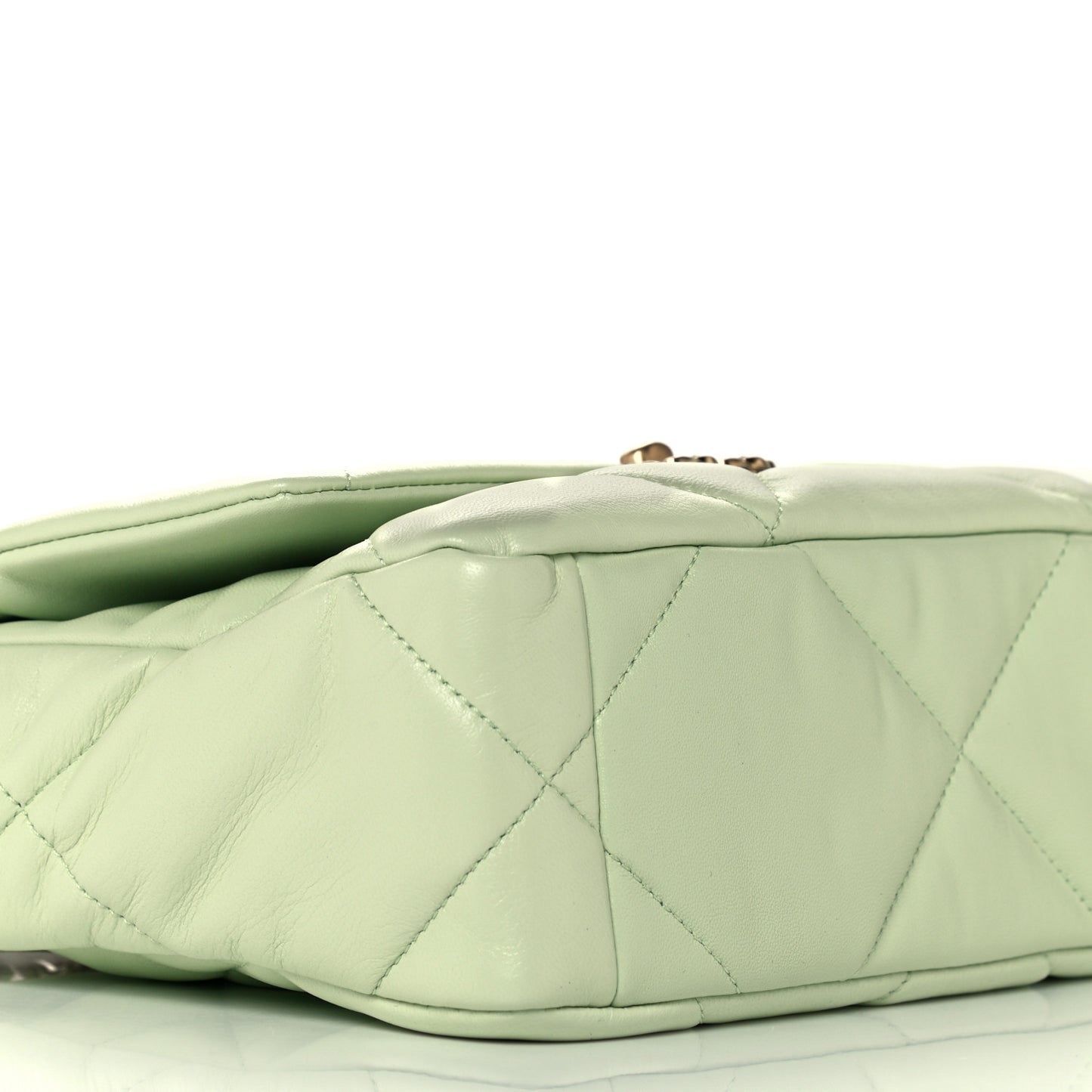 Lambskin Quilted Medium Chanel 19 Flap Light Green