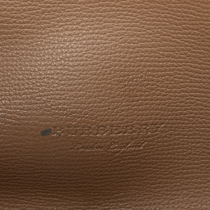 Burberry Grainy Calfskin Haymarket Check Medium Reversible Tote Camel 6 of 16