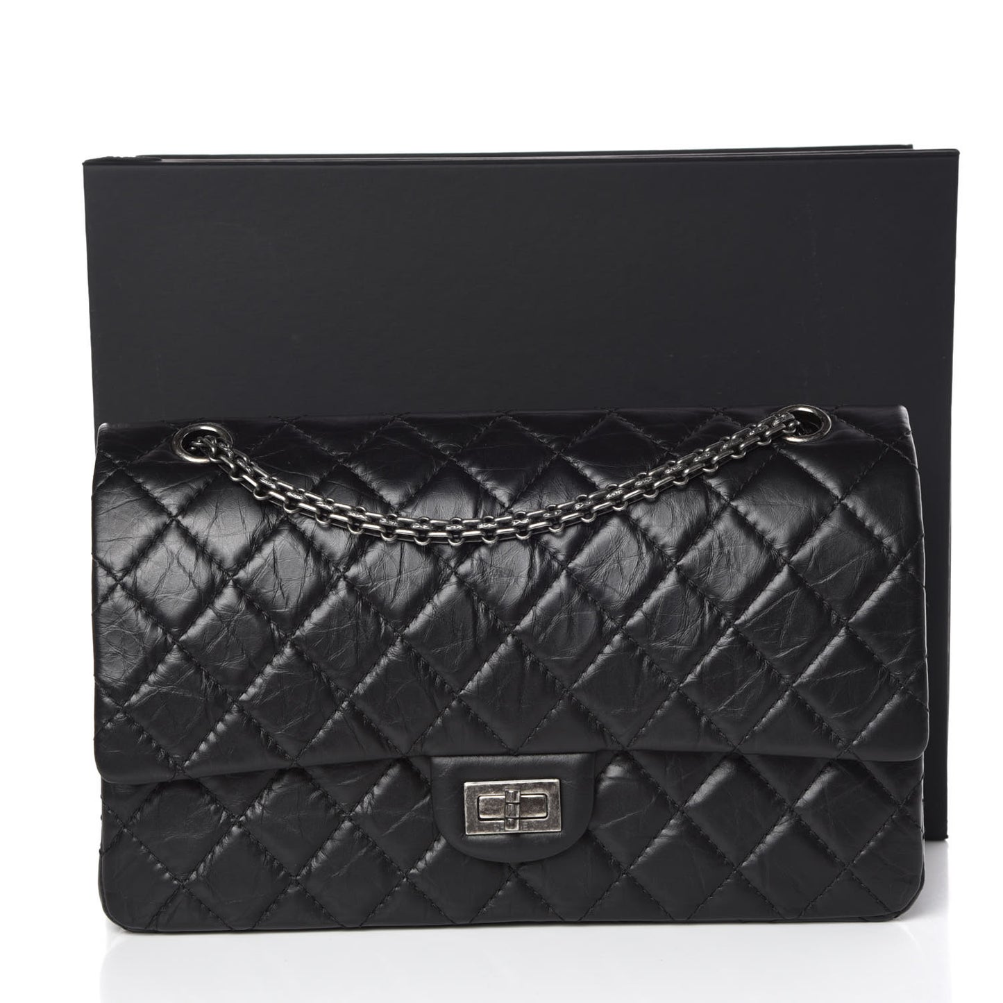 Aged Calfskin Quilted 2.55 Reissue 226 Flap Black
