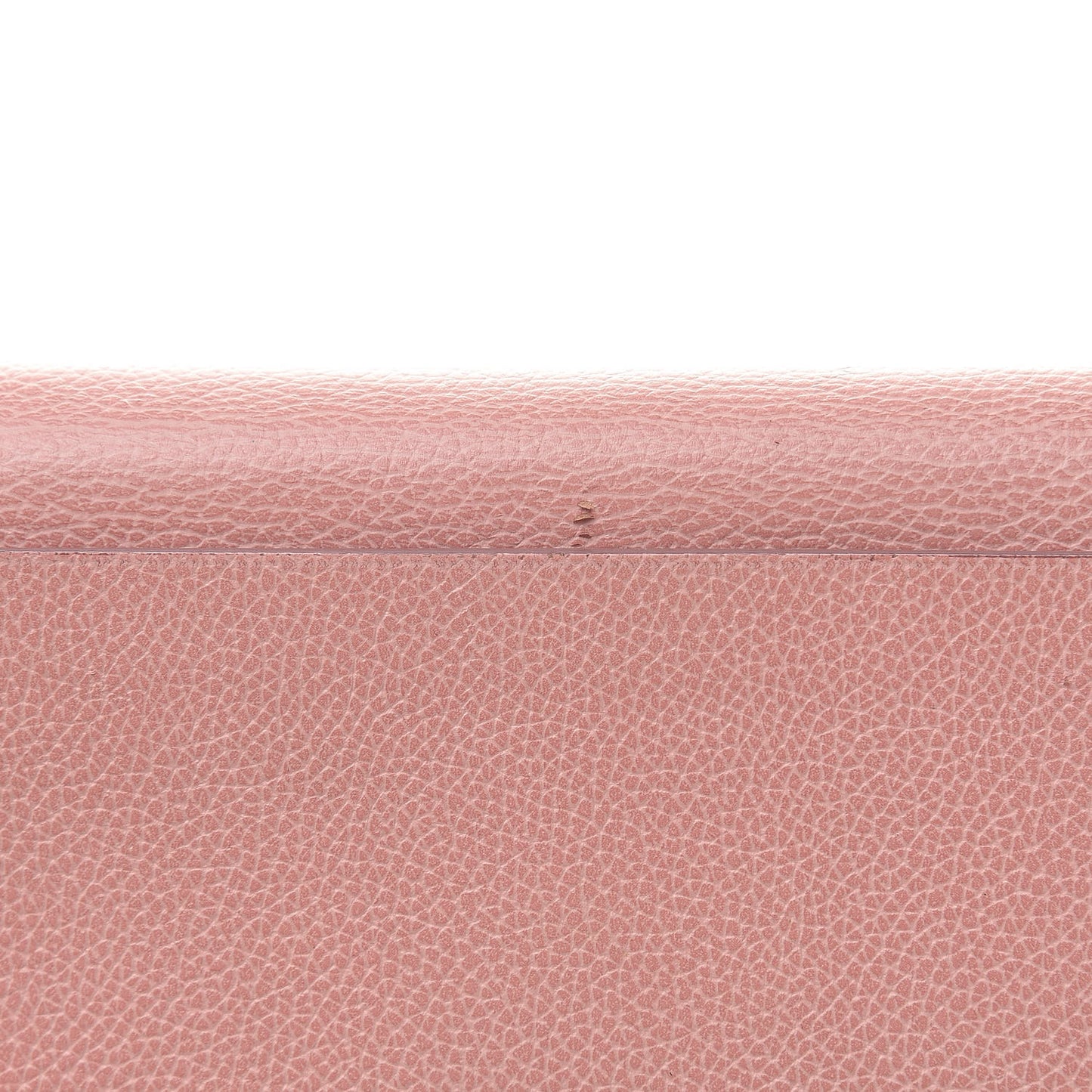 Pebbled Calfskin Wallet On Chain Wild Rose