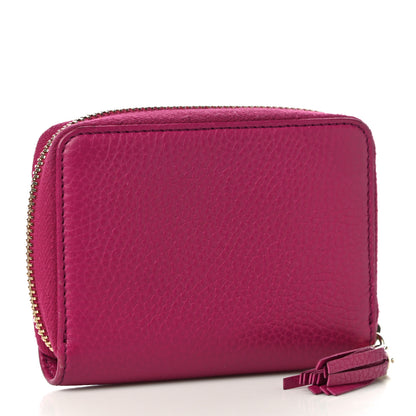 Gucci Pebbled Calfskin Soho Compact Disco Zip Around Wallet Bright Bougainvillea 3 of 9