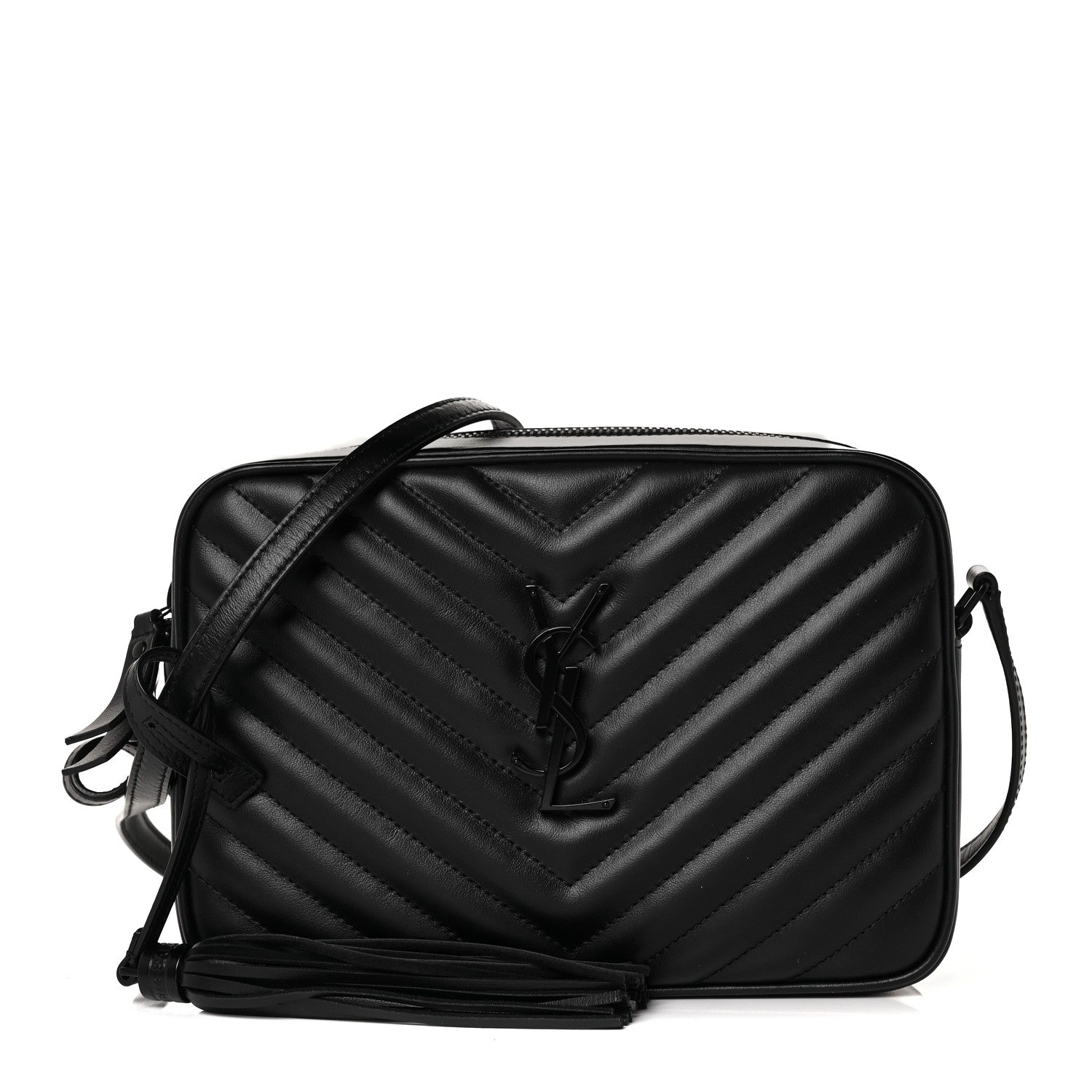 Saint Laurent Calfskin Matelasse Monogram Lou Camera Bag Black 1 of 9