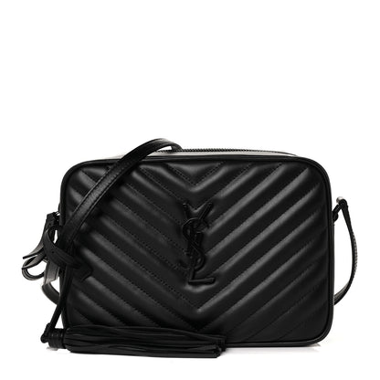 Saint Laurent Calfskin Matelasse Monogram Lou Camera Bag Black 1 of 9