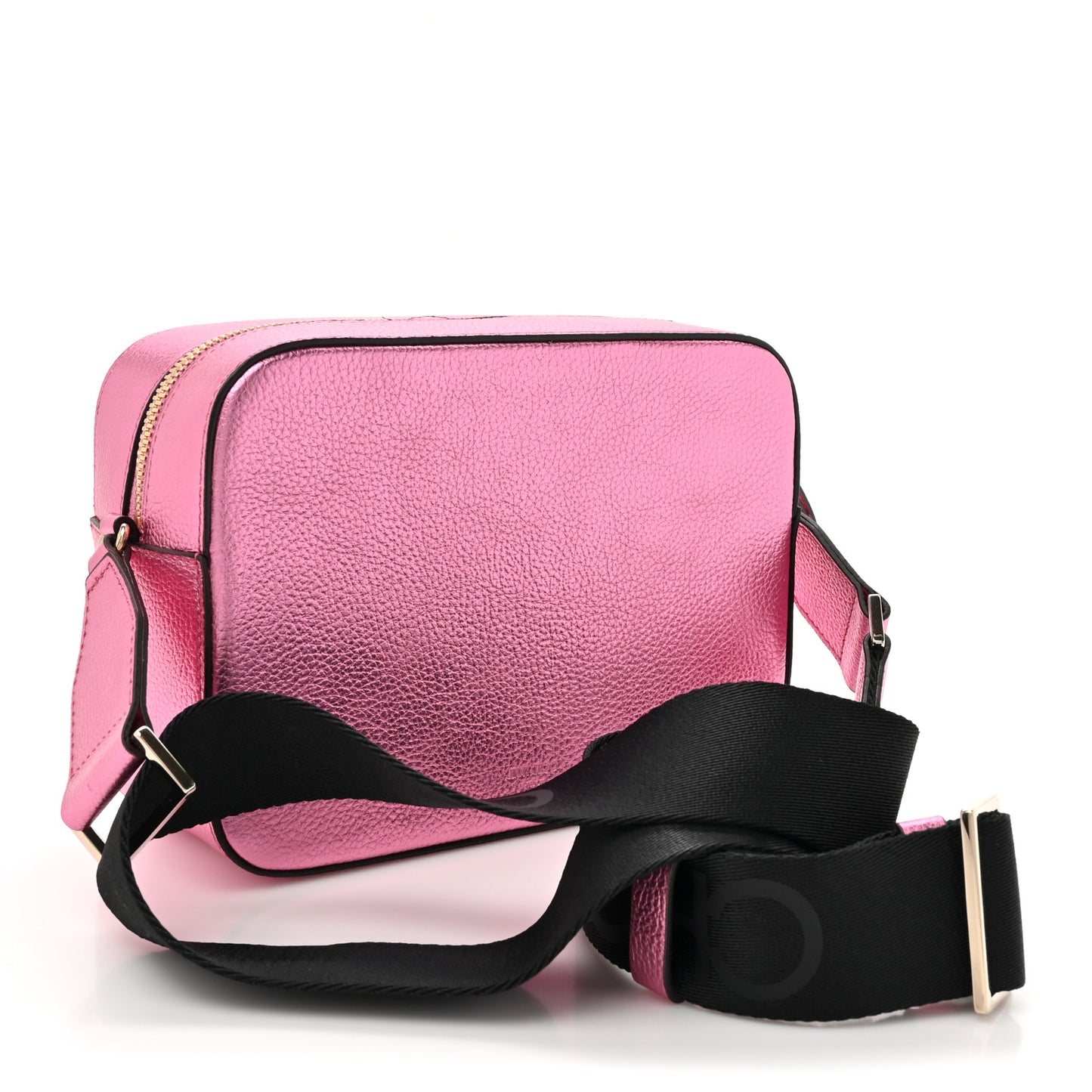 Metallic Calfskin Logo Camera Bag Peony
