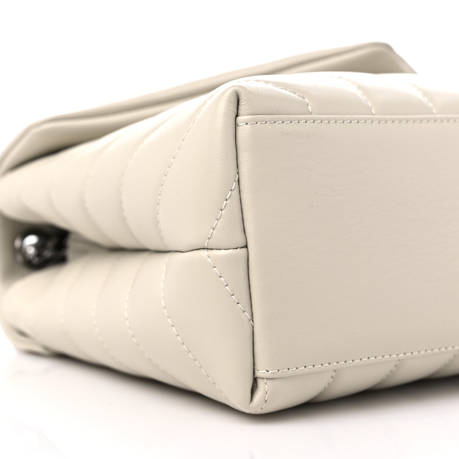 Saint Laurent Calfskin Y Quilted Monogram Small Loulou Chain Satchel Crema Soft 8 of 12