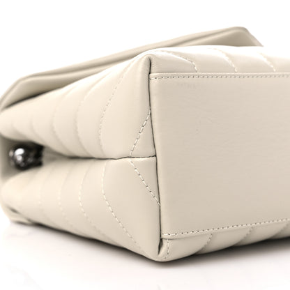 Saint Laurent Calfskin Y Quilted Monogram Small Loulou Chain Satchel Crema Soft 8 of 12