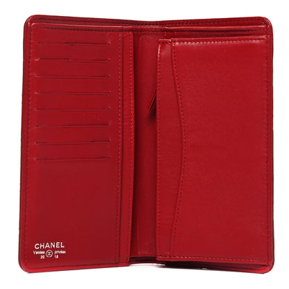 Chanel Lambskin Quilted Yen Wallet Red 5 of 6