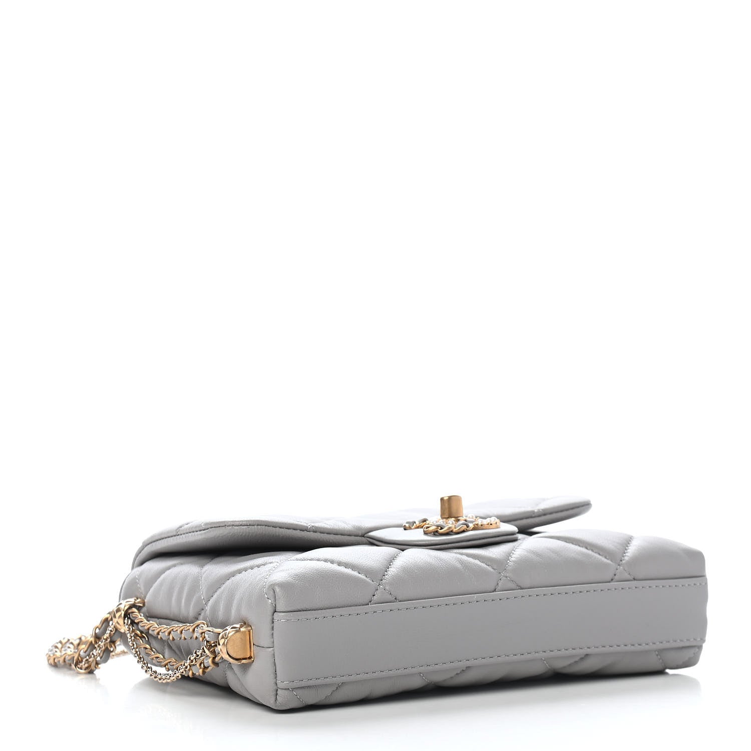 Chanel Lambskin Quilted Crush On Chains Flap Bag Grey 4 of 9
