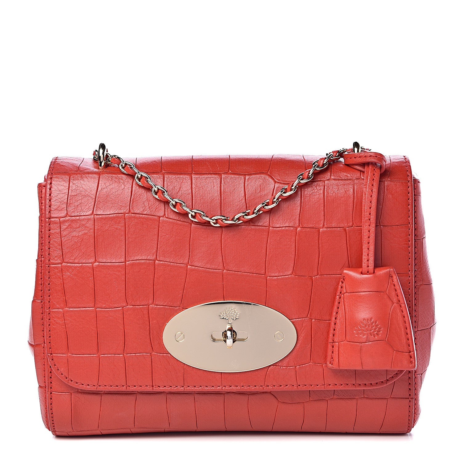 Mulberry Nappa Crocodile Embossed Small Lily Flap Red 1 of 10