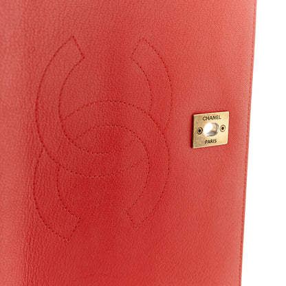Chanel Shiny Goatskin Diagonal Quilted Medium Flap Red 6 of 14