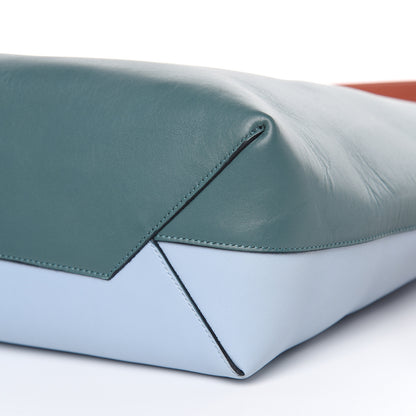 Celine Shiny Smooth Calfskin Small Twisted Cabas Green Smoke Pale Blue 10 of 13