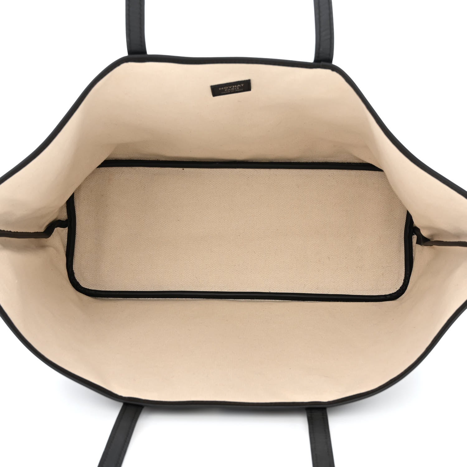 Moynat Grained Calfskin Canvas 1920 Oh! Tote Ruban GM Carbon Silver 5 of 10