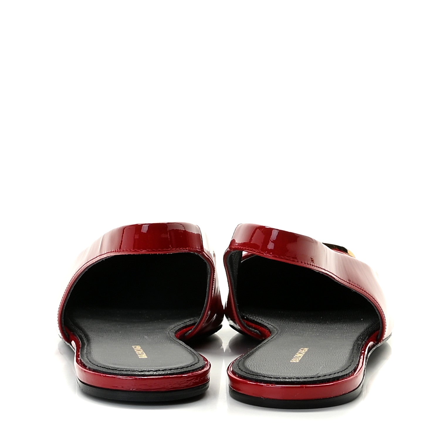 Balenciaga Patent BB Knife Pointy Toe Slingback Flats 39 Rouge Cardinal 6 of 11