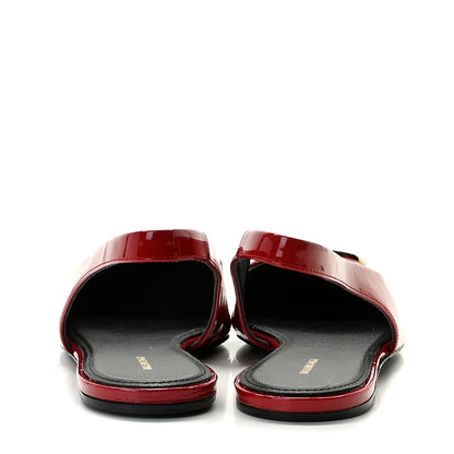 Balenciaga Patent BB Knife Pointy Toe Slingback Flats 39 Rouge Cardinal 6 of 11