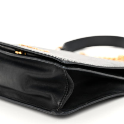 Prada Saffiano Soft Calfskin Chain Crossbody Bag Black 9 of 9