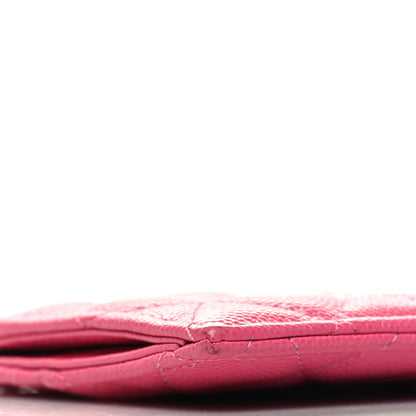 Chanel Caviar Quilted CC Zip Card Holder Dark Pink 9 of 12