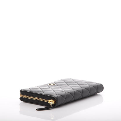 Chanel Caviar Quilted Large Gusset Zip Around Wallet Black 4 of 9