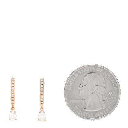 Anita Ko 18K Rose Gold Diamond Pear Drop Huggie Earrings 2 of 5