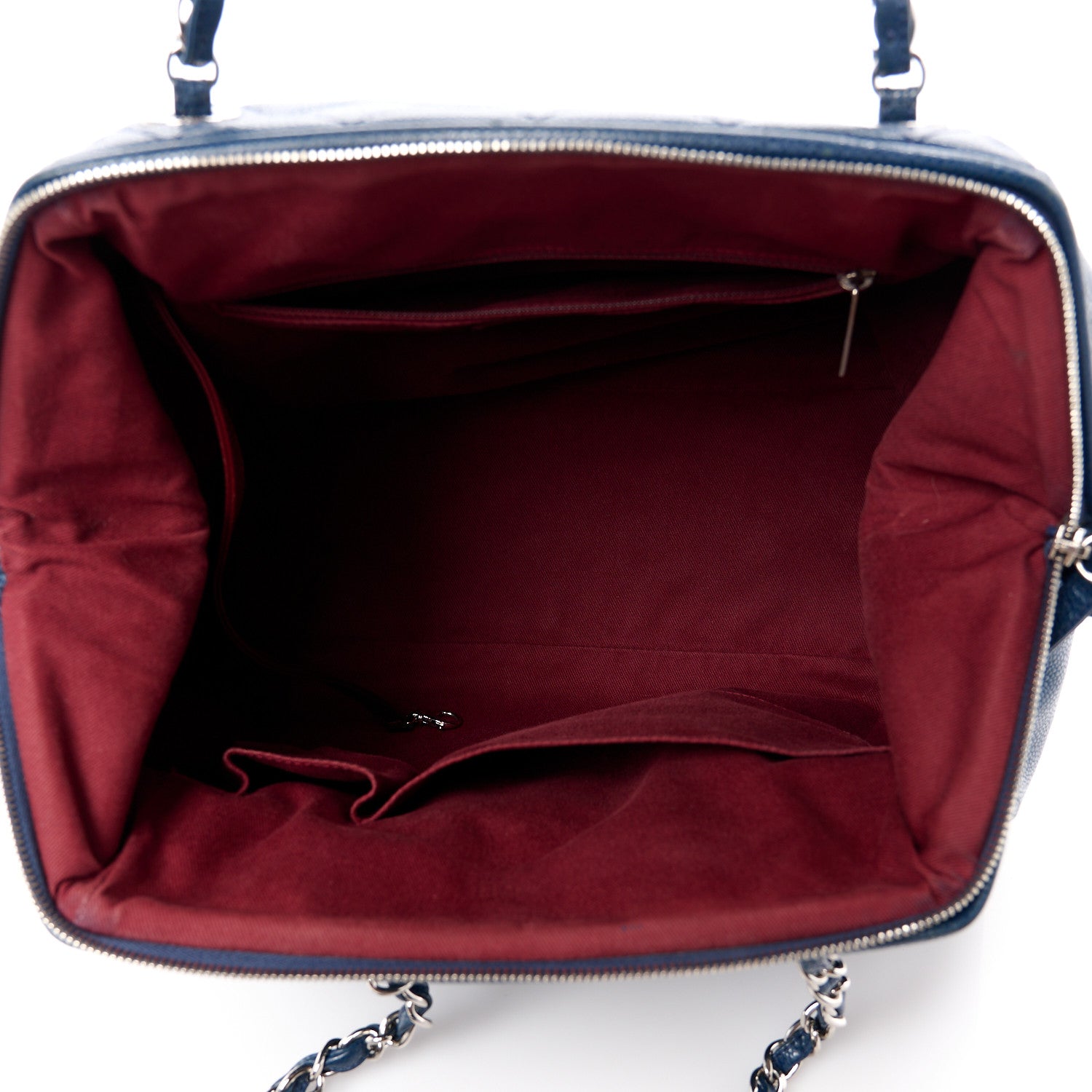 Chanel Caviar Quilted Framed Bowling Bag Blue 5 of 11