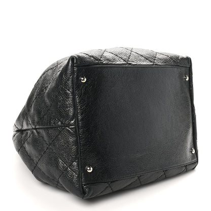 Chanel Glazed Calfskin On The Road Drawstring Tote Black 4 of 10