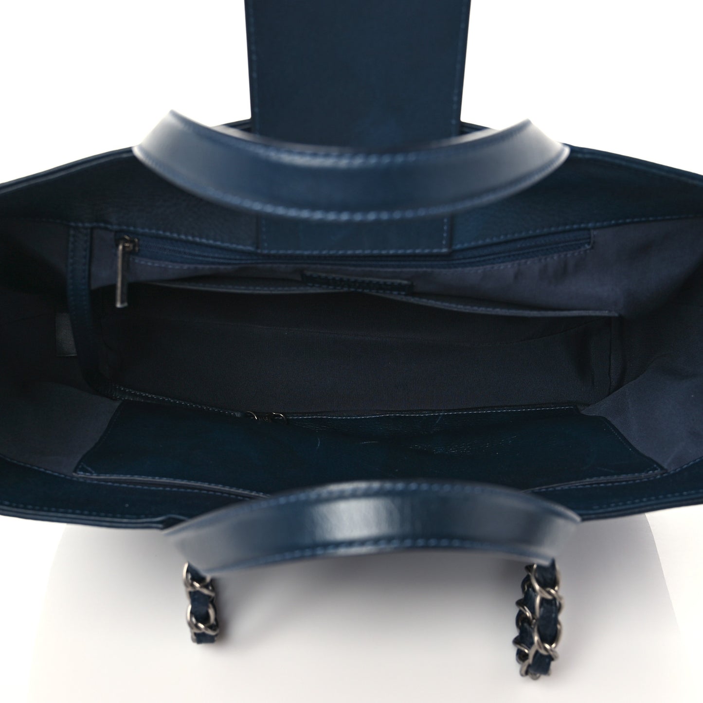 Deerskin Stitched Medium CC Shopping Tote Navy