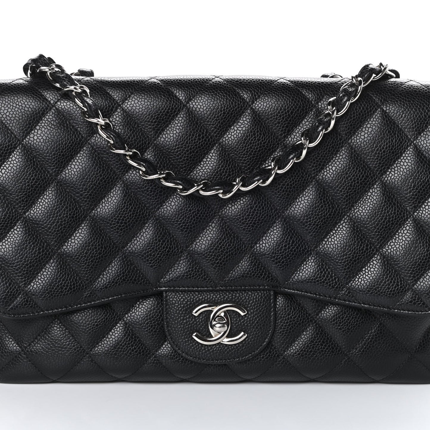 Caviar Quilted Jumbo Single Flap Black