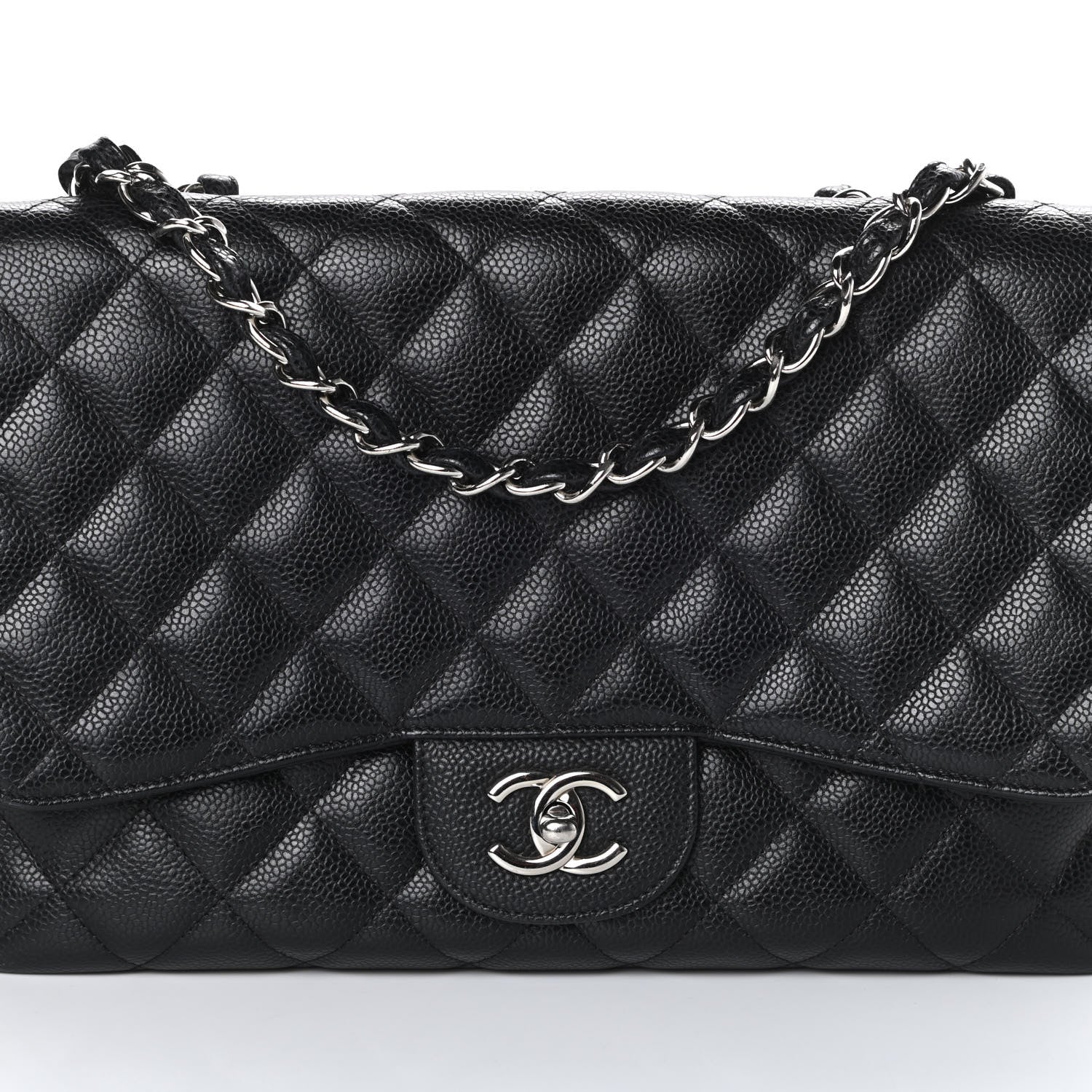 Chanel Caviar Quilted Jumbo Single Flap Black 8 of 10