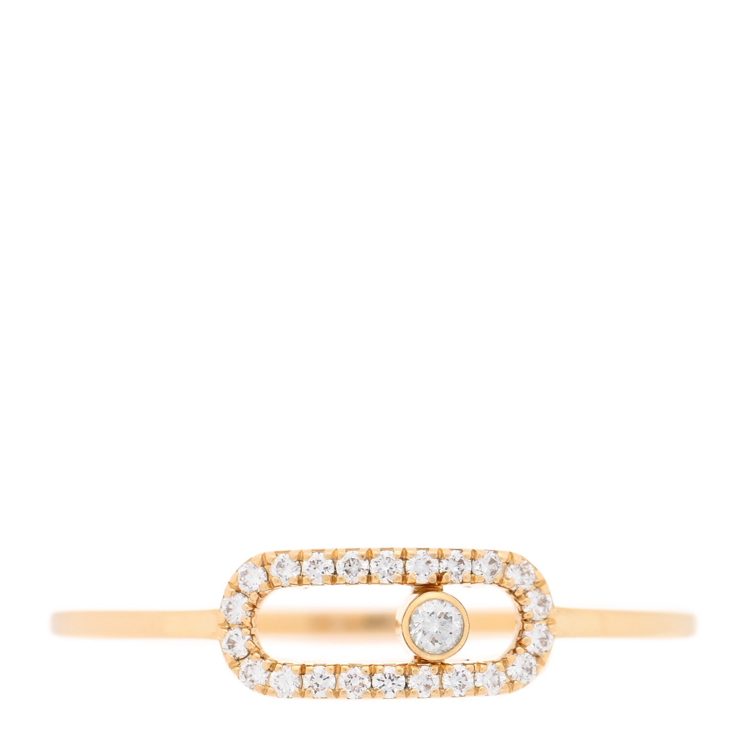 Messika 18K Yellow Gold Diamond Move Uno Pave Ring 54 6.75 1 of 4
