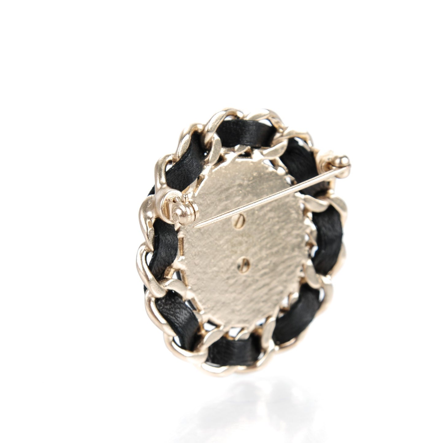 Lambskin CC Brooch Black Gold