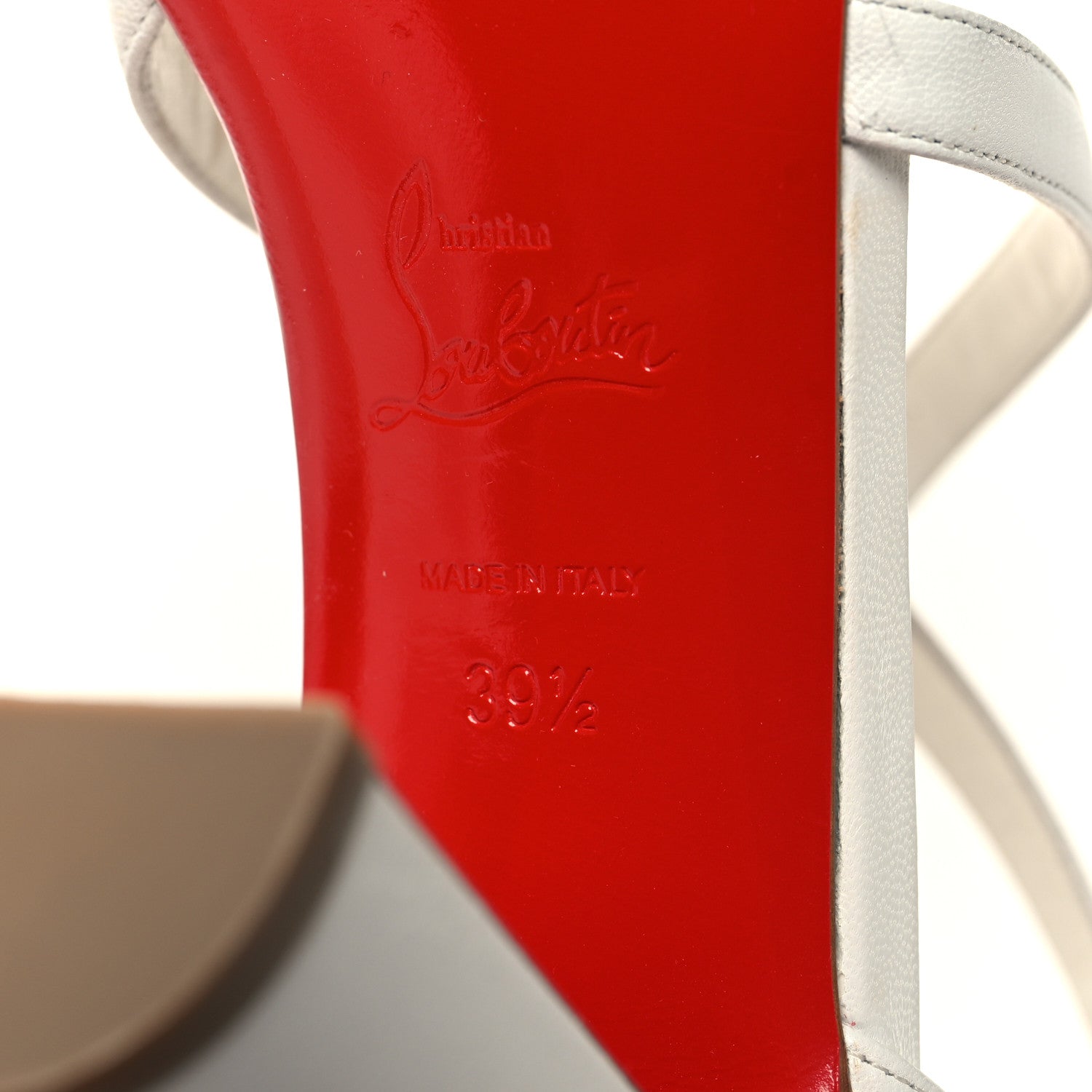 Christian Louboutin Kid Loubi Bee 85 Sandals 39.5 White 6 of 8
