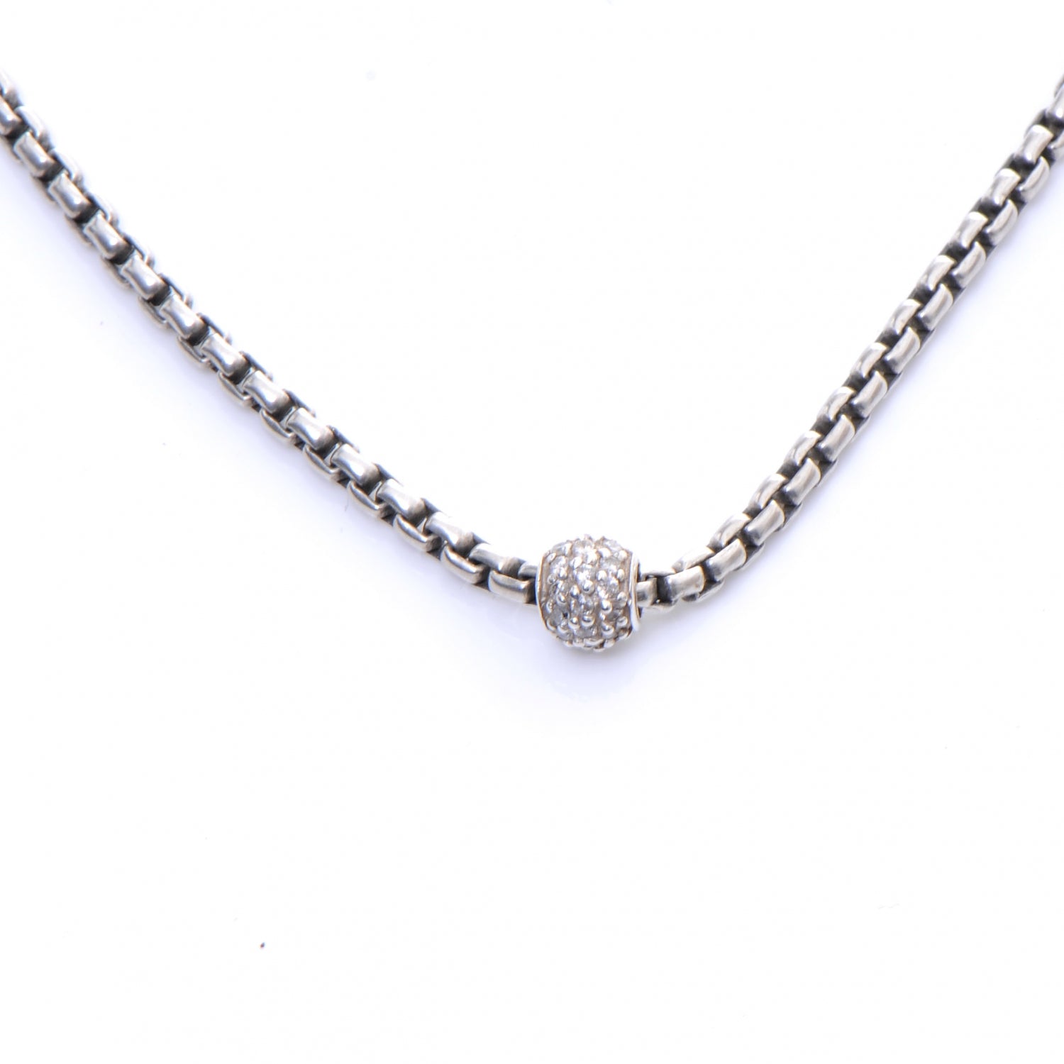 David Yurman Sterling Silver and Pave Diamond Pendant Necklace 1 of 5