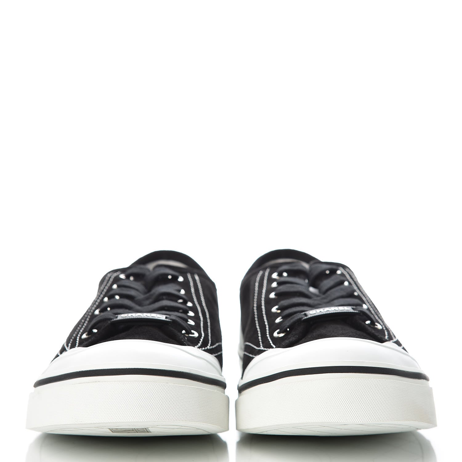 Chanel Suede Mens Lace Up Cap Toe Sneakers 46 Black 2 of 10