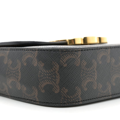 Celine Triomphe Canvas Calfskin Mini Triomphe Tan 10 of 13