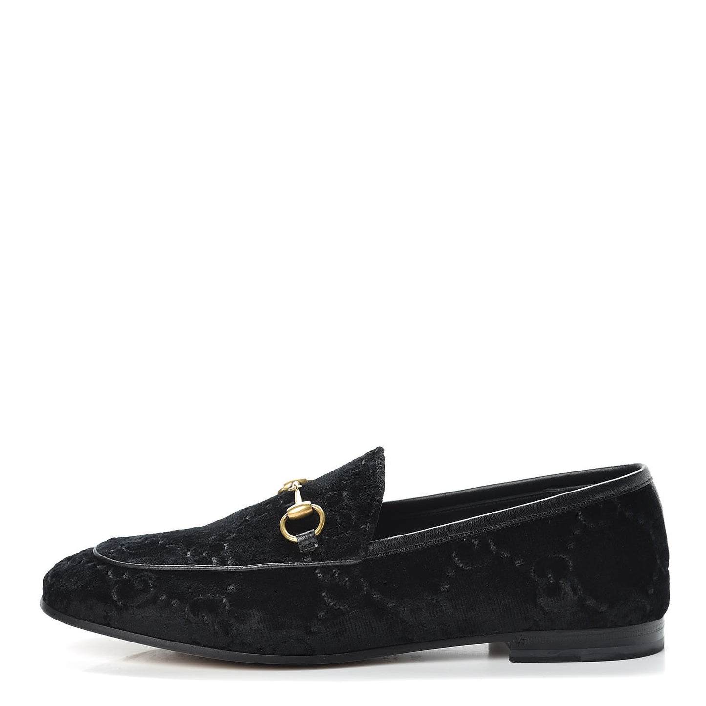 Velvet GG Monogram Horsebit Womens Jordaan Loafers 38.5 Black