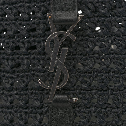 Saint Laurent Raffia Monogram Le 5 A 7 Medium Tote Black 11 of 11