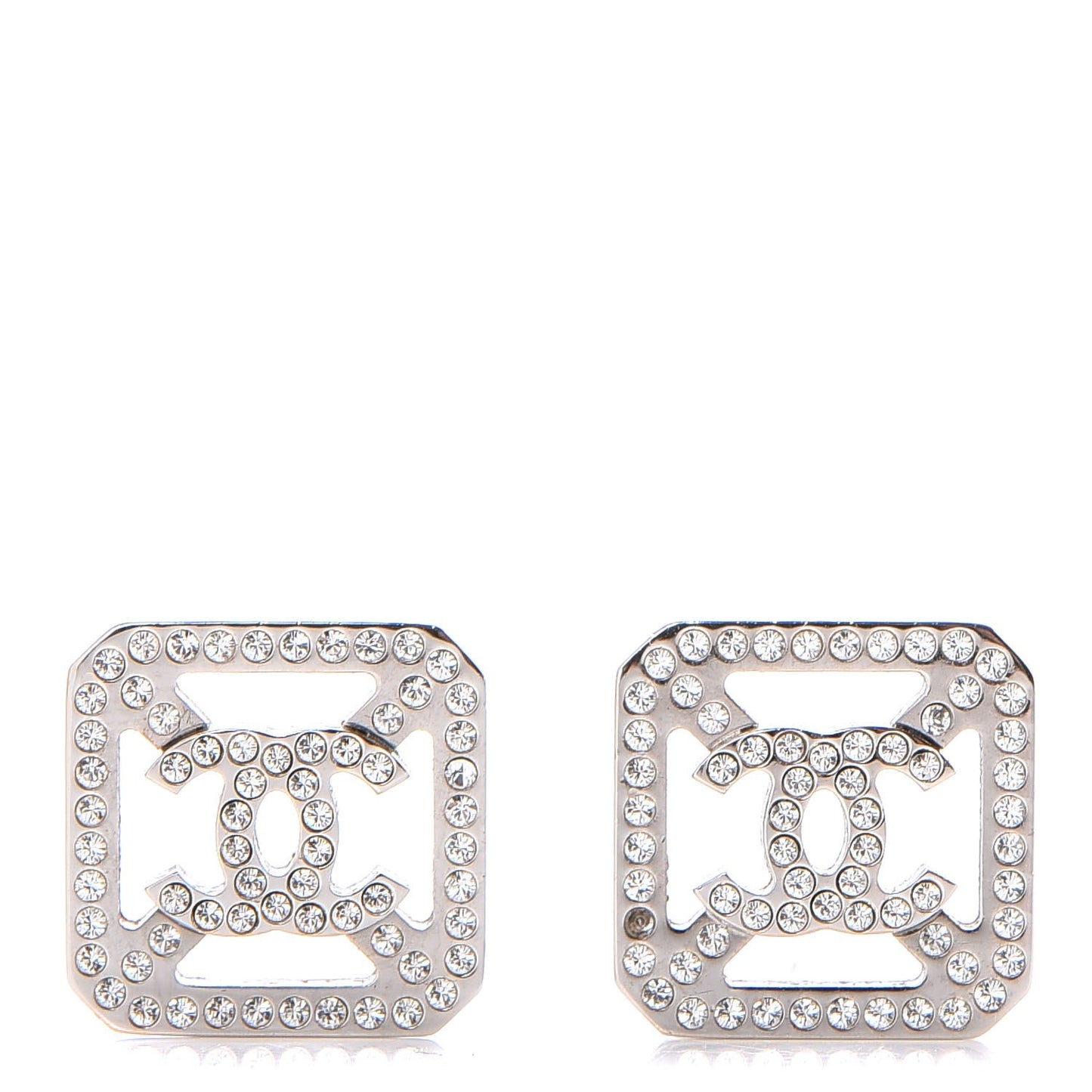Crystal CC Earrings Silver